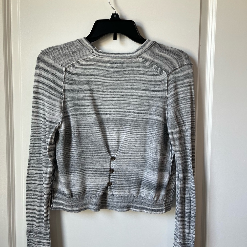 Lucky Brand gray striped cardigan size XS - Picture 3 of 6